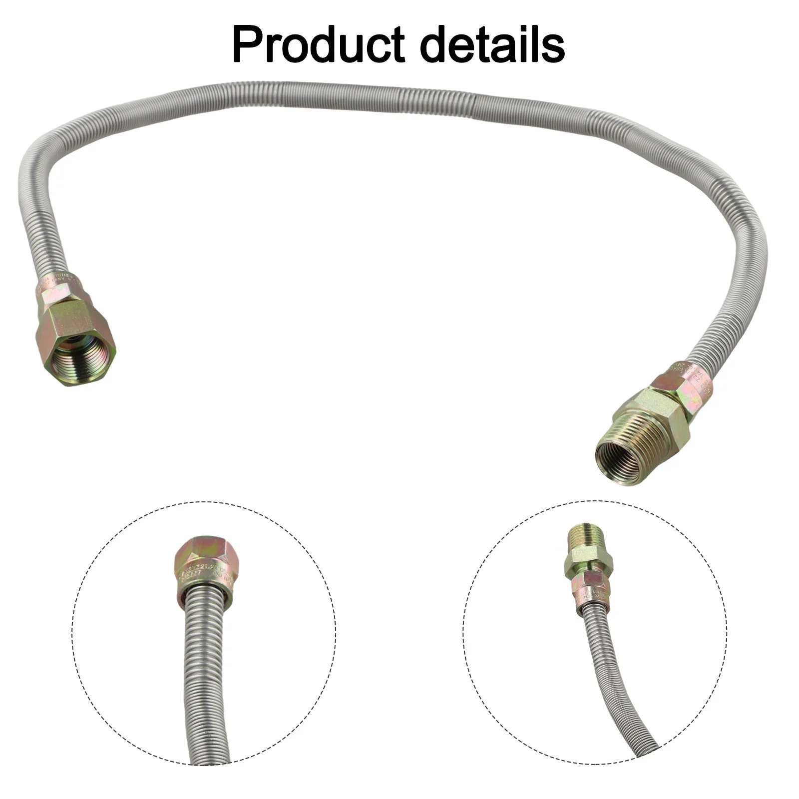 30 Inch 3/8 For Flex Gas Line Kit Whistle 304 Stainless Steel Hose For NGLP Fire Pits Fireplaces Heaters Outdoor Cooking