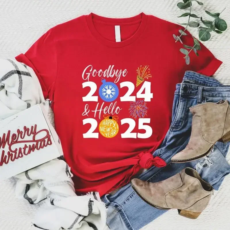 Goodbye 2024 Hello 2025 T Shirt New Year s Eve Party Celebration Holiday for Idea