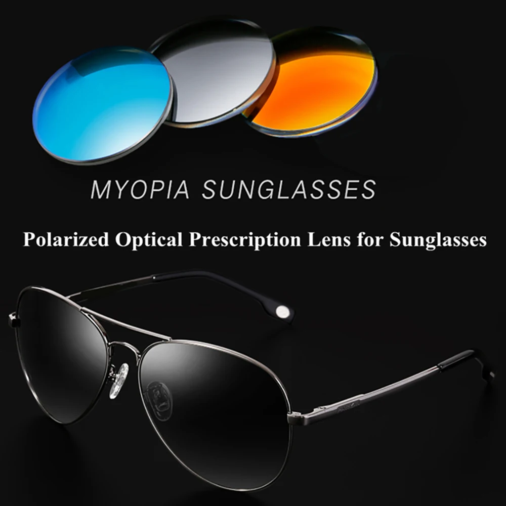 1.56 Index polarized Sunglasses Color Mirror Lens For Myopia 0.00-4.00, Astigmatism 0.00-2.00 Degree Sunglasses