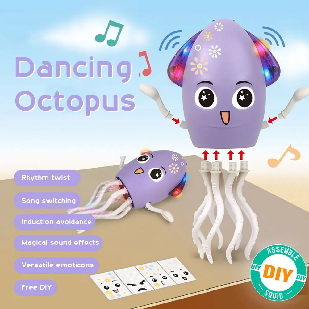

Electric Dancing Octopus Kids Electronic Pet Toys Cartoon Interactive Obstacle Avoidance Moving Toy Funny Birthday Gifts