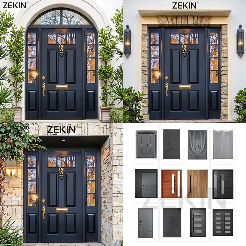 Customized Colours Modern Style Aluminum Entrance Door Exterior Entry Front Door for Villa Front Entry Doors