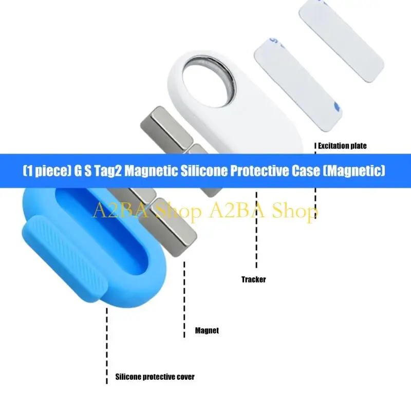 A2BA Shock Absorbing Silicone Holder Includes Metal Mounting Rings for SmartTag2 Use