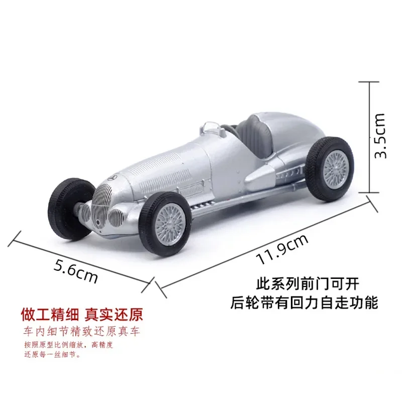 WELLY 1:36 1937 Mercedes-Benz W125 Vintage Car Alloy Diecast Car Model Toy With Pull Back For Children Gifts Toy Collection