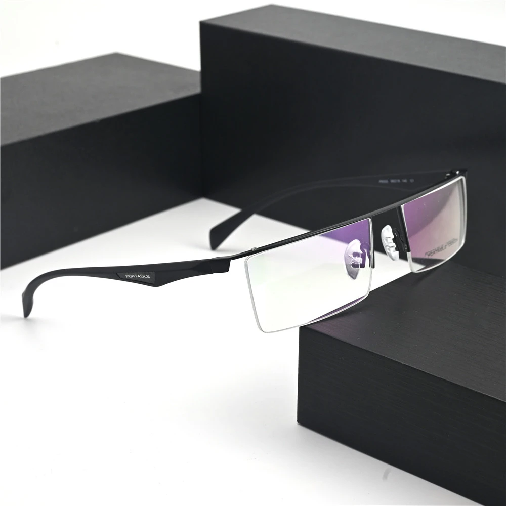 Vazrobe 155mm Oversized Myopia Glasses Male Eyeglasses Frames Men Semi Rimless Brand Spectacles Optical Lens Anti Reflection