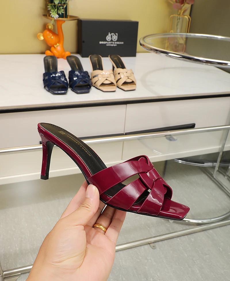Fine heeled classic design, elegant and sexy style for women, high comfort, suitable for various occasions, fine heeled slippers