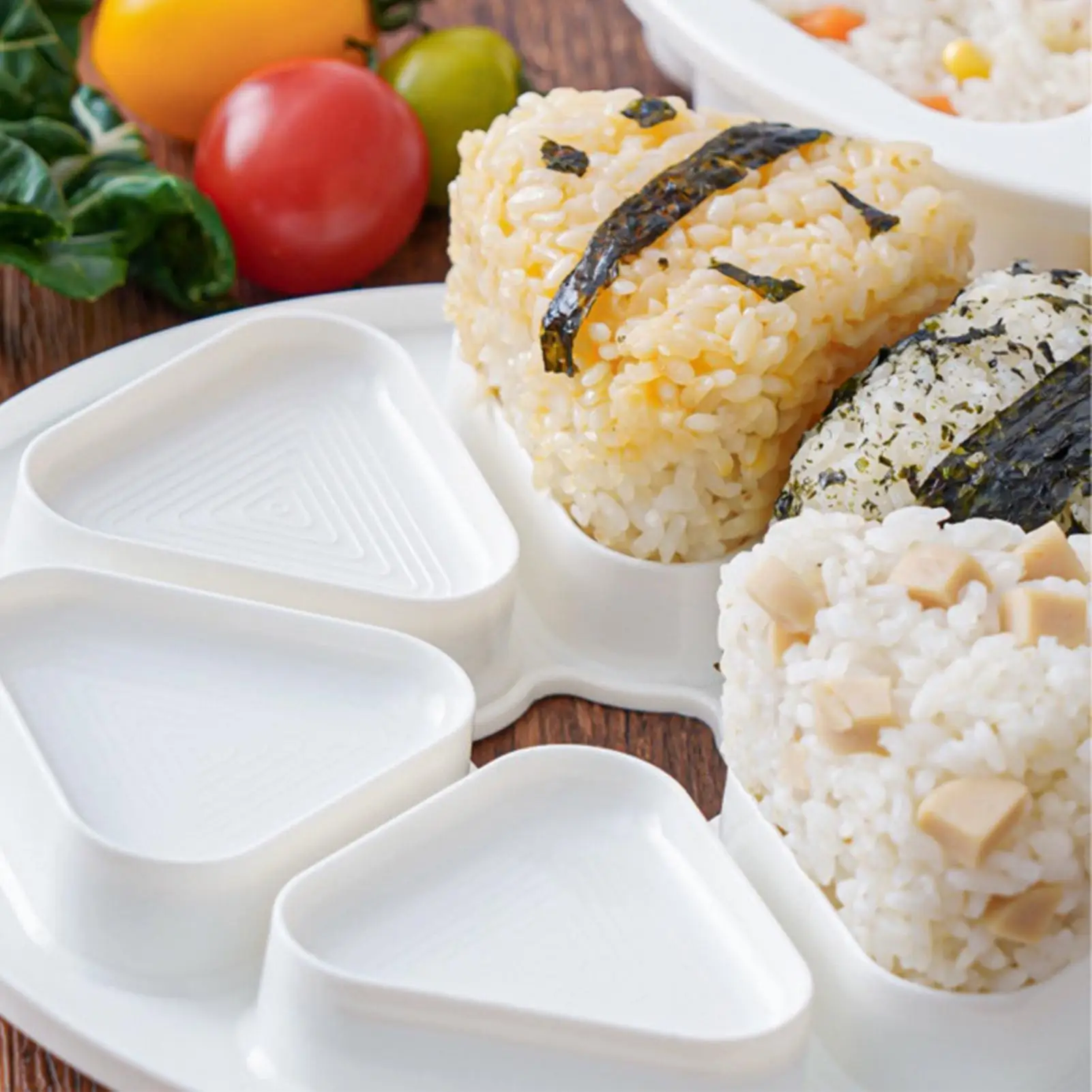 Molde Onigiri, caja Bento triangular, Kit de fabricación de Sushi japonés, molde para Sushi, prensa para hacer bolas de arroz caseras