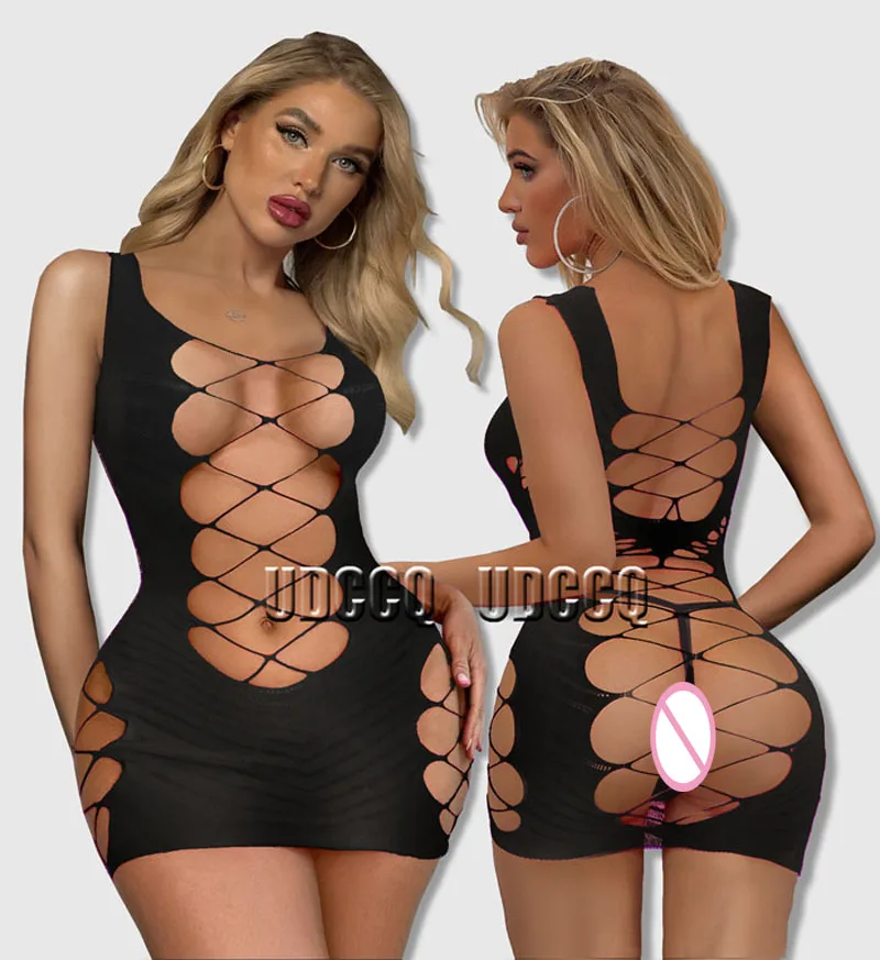 HOT Sexy plus size lingerie FishNet Babydoll Underwear Chemises Catsui apparelt costumes strapless sexy dress miniskirt Q532