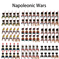 Napoleonic Wars Military Soldiers Building Blocks WW2 Mini Action Figures Russian French British Fusilier Weapons Toys For Kids