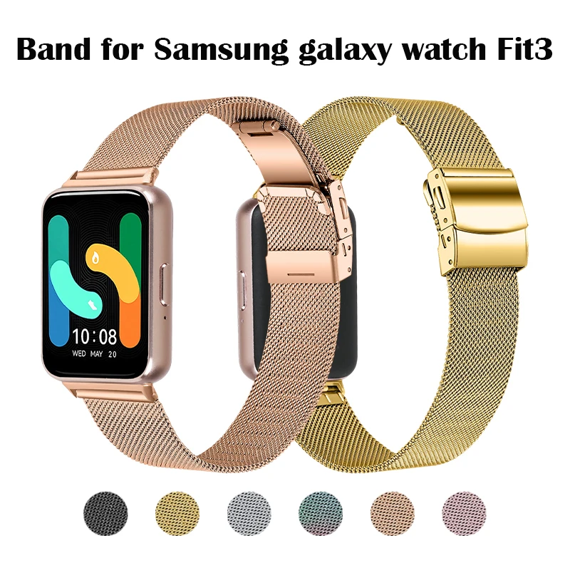 

Ремешок для часов с миланской петлей из нержавеющей стали для Samsung Galaxy Watch Fit3, стальная пряжка, ремешок в миланском стиле, браслет GALAXY FIT3