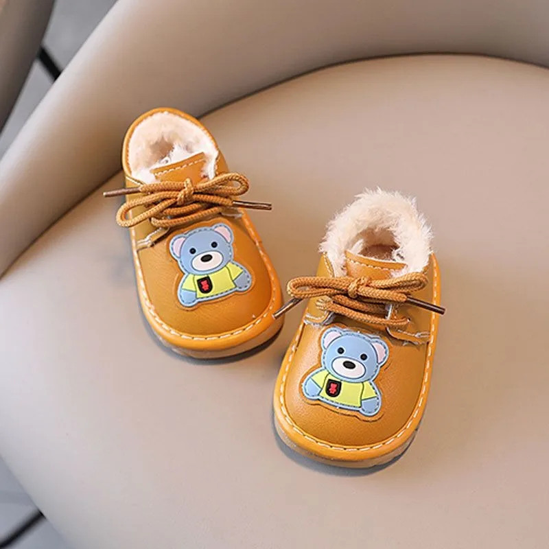 

Soft Sole Anti Slip Cotton Padded Baby Boots 0-2 Years Fleece Lined Adjustable Non Slip Fastening Unisex Infant Prewalker Shoes​