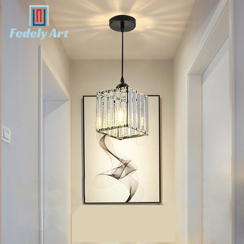 

corridor chandelier/ Crystal aisle light/entrance / balcony crystal chandelier Scandinavian restaurant chandelier E27 light bulb