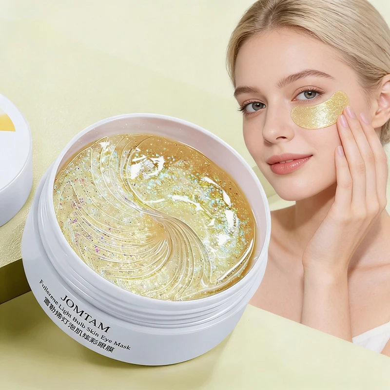 60pcs Fullerene Light Bulb Eye Mask Moisturizing Smooth Fine Lines Brighten Under Eye Patches Anti Aging Eye Care Treatment