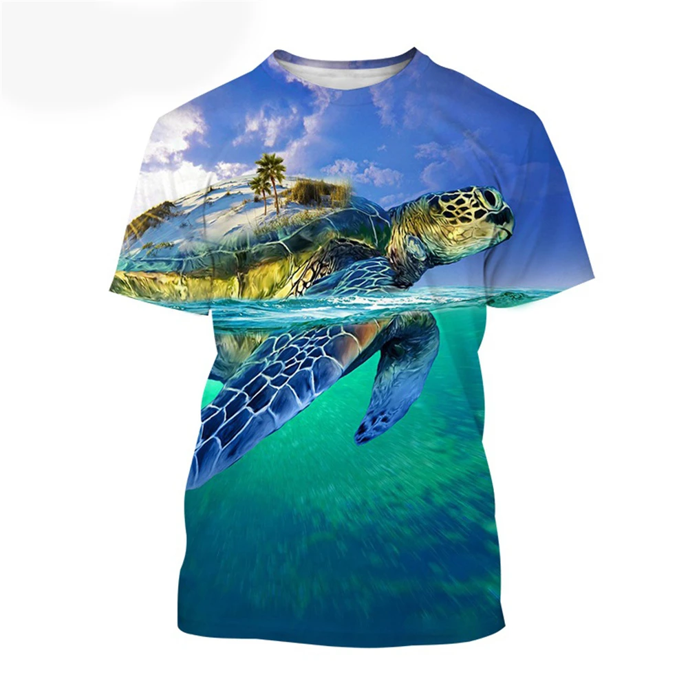 

Retro Animal Sea Turtle 3D Print Men T-Shirts Fashion Short Sleeved Casual T-Shirts Casual Round Neck Short Sleeve Tops
