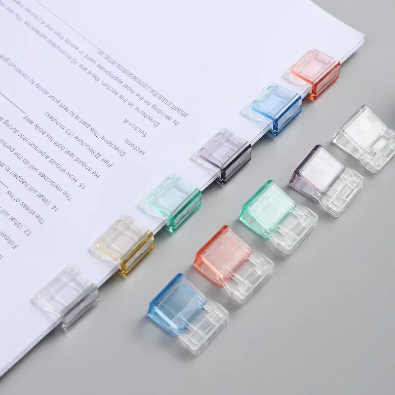 5개입 스테이플 종이클립 미니 컬러 종이클립 캔디 투명 문서 북마크 파일 인덱스 페이지 홀더 클램프 사무실 학교용