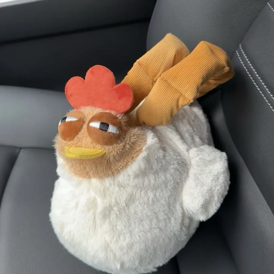 Pelz Huhn Plüsch Tasche Hässliche Henne Form Handtasche Lustige Kawaii Huhn Anhänger Schlüsselanhänger Puppe Satchel Geldbörse für Frauen Geburtstagsgeschenke – Detail 4
