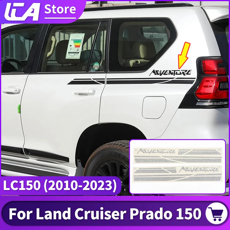 

For 2010-2023 Toyota Land Cruiser Prado 150 LC150 J150 Appearance Accessories Waistline Pattern Decorative Color Stripes Sticker