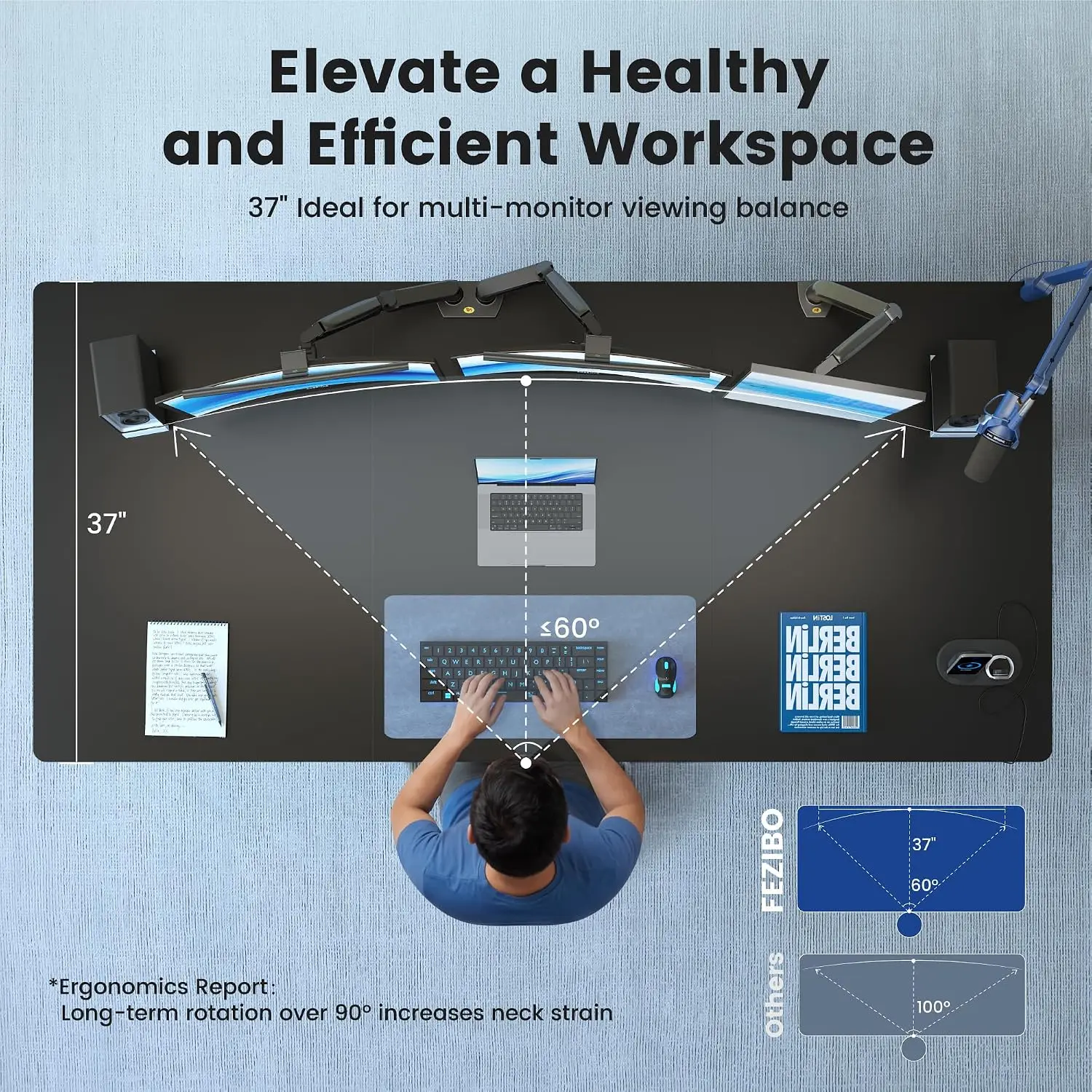 Large Electric Standing Desk 71x37 Inch 1
