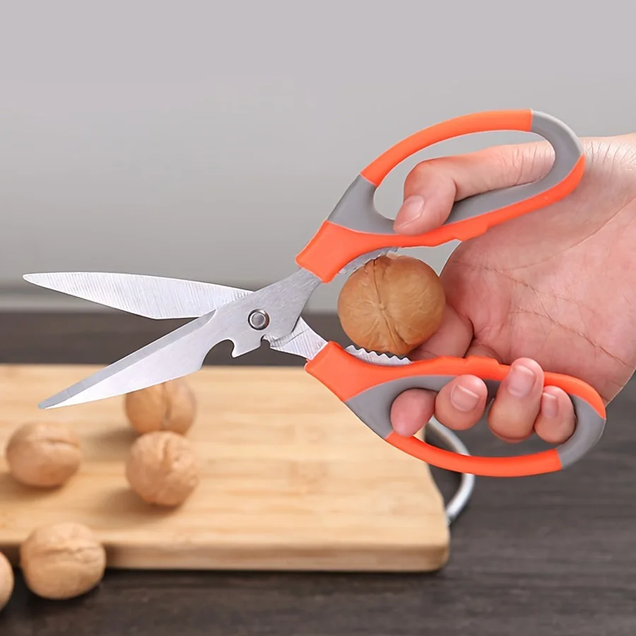 Tijeras de cocina multifuncionales de acero inoxidable para cortar huesos de pollo, carne, pescado y alimentos, resistentes y duraderas, 1 piezas