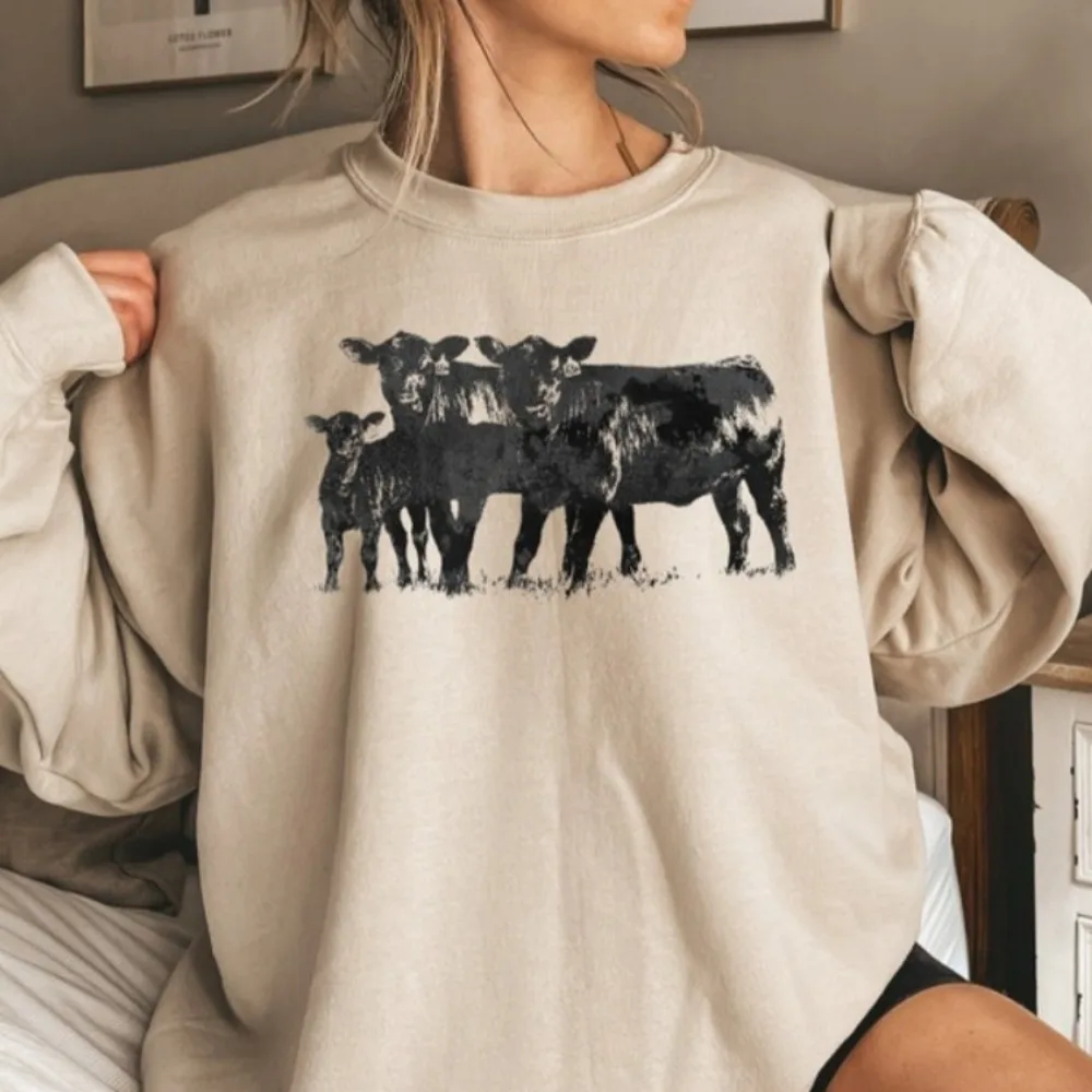

Милая рубашка с изображением коровы, подарок для фермеров, подарок для любителей животных, футболка в стиле вестерн, толстовка для любителей коровы, толстовка с сельскохозяйственными животными