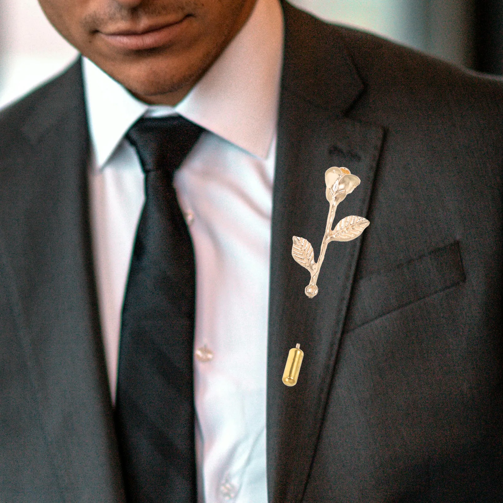 

Men's 1PC Vintage Gold Color Zinc Alloy Tie Pin Collar Bar Suit Accessories Word Clasp Shirt Pin Insert Brooch For Small Suits