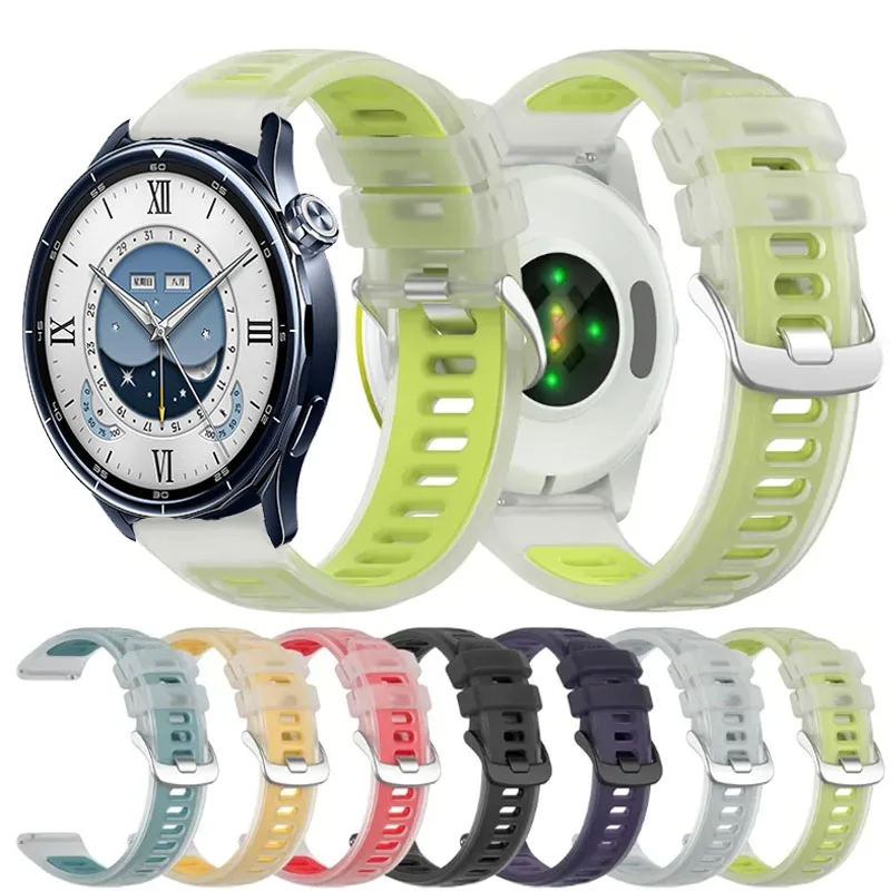 22MM Transparentes zweifarbiges Silikonarmband für Xiaomi Watch 5 S5 S4 S3 S2 S1 Pro Sportband für Xiaomi Watch 2 Pro/Mi Color 2