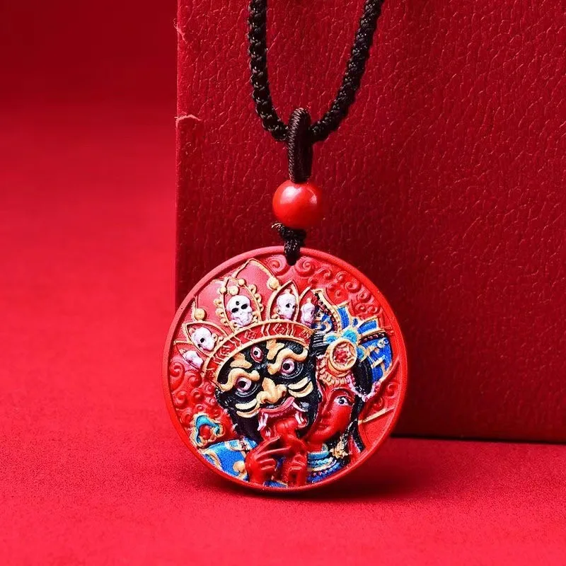 Painted Zachilam High Content Sand God of Wealth Year Male and Female Red Pendant Necklace Batch