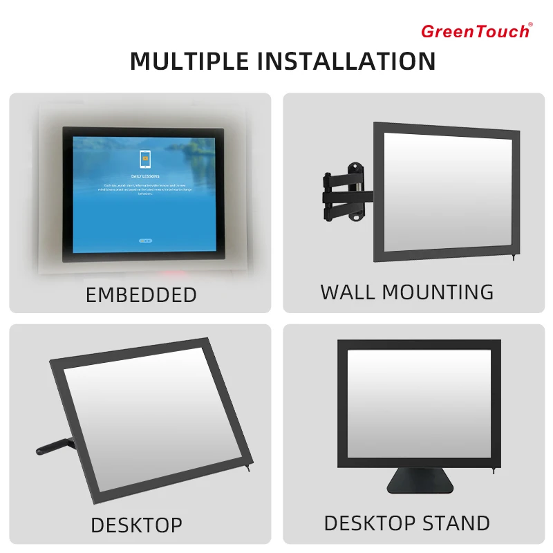 Custodia in metallo DP HD USB Open Frame 15" Monitor touch screen a infrarossi IR
