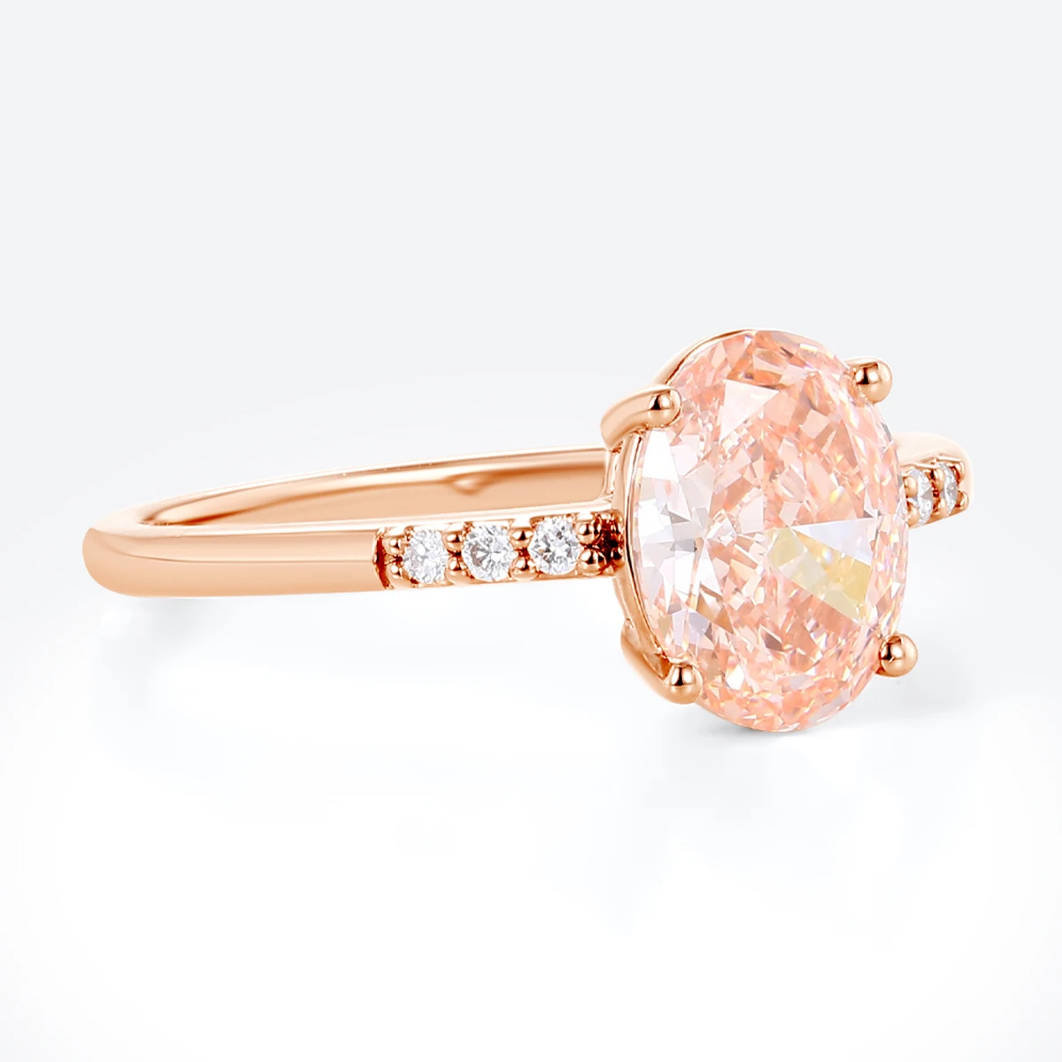 9K/14K/18K Solid Gold Lab Created Diamond Ring IGI Certified Pink Oval Cut Lab Diamond Engagement Ring Fine Jewelry For Women