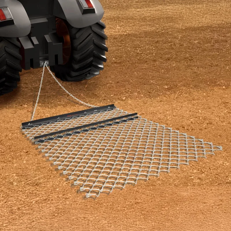 

Drag Harrow, 4 x 5 ft Chain Harrow - Made from Q235 Steel, UTV Tractor Attachments for Landscape Leveling or Sod Prepping, Du
