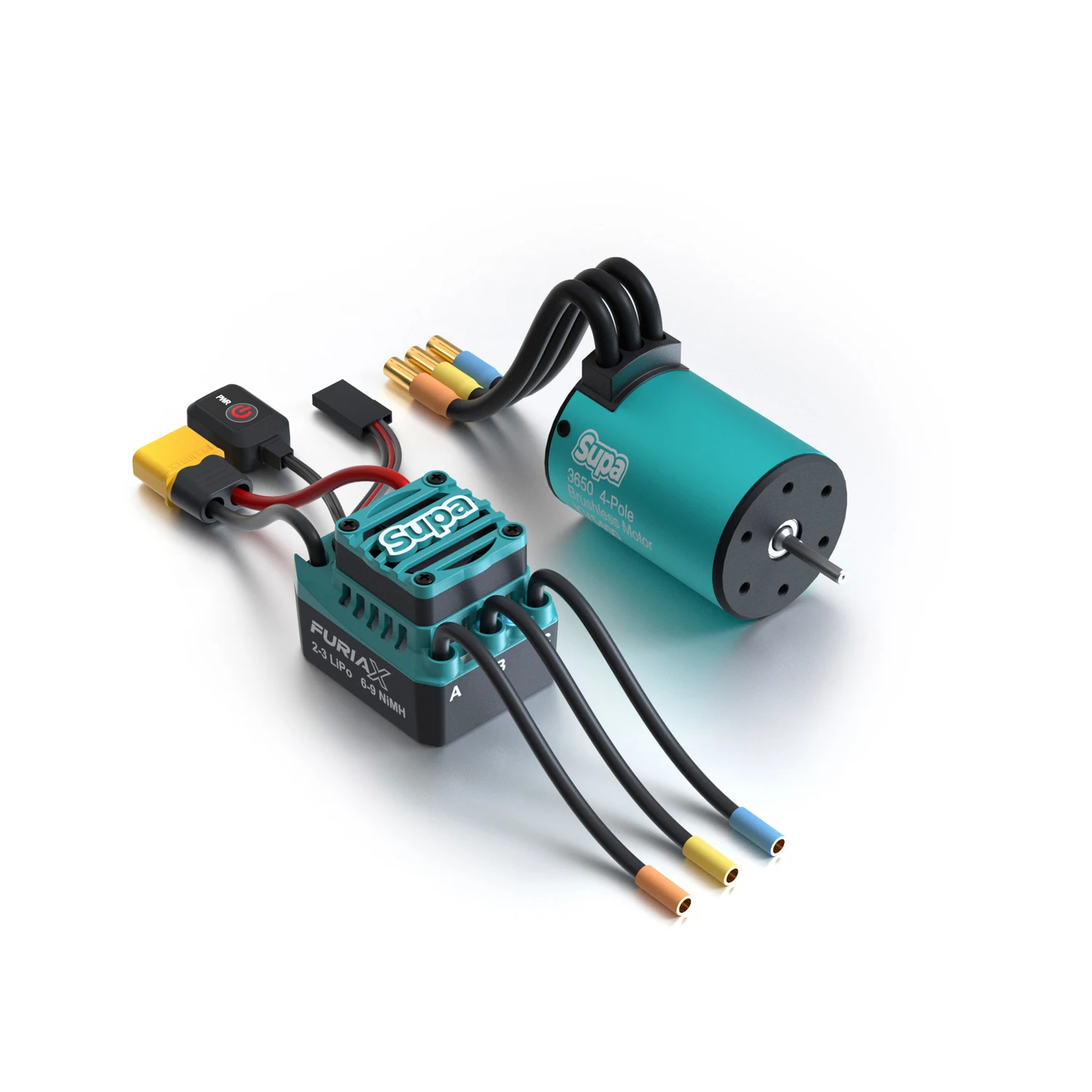 SKYRC FuriaX Supa 3650 Brushless Motor ESC Combo 60A 2-3S LiPo Compatible 3.175mm Shaft for 1/10 Scale Touring Buggy Short Cours