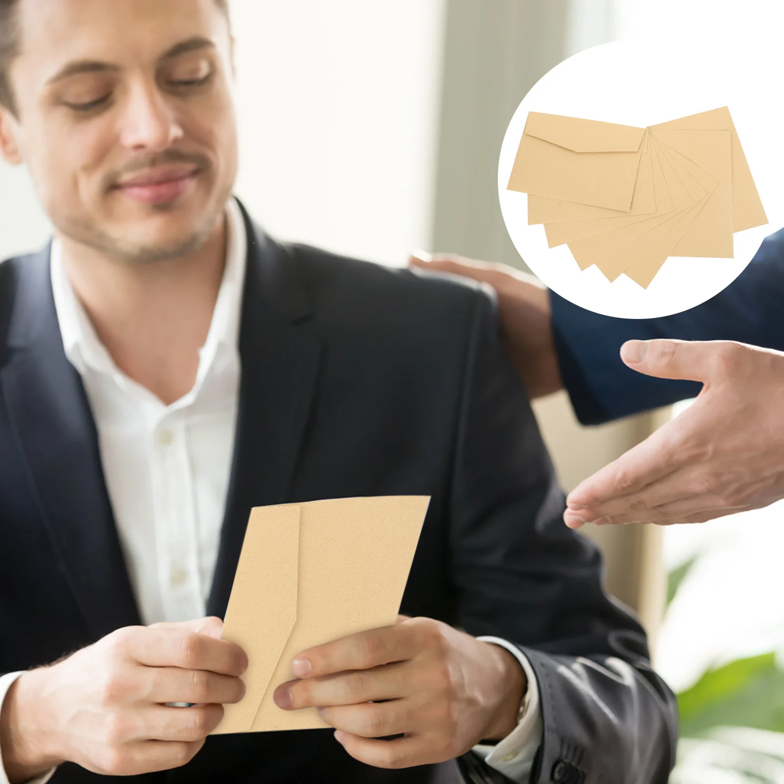 

20pcs Kraft Paper Envelopes Mini Blank Envelopes For Invitations Greeting Cards Wedding Shower Office Supplies Printing