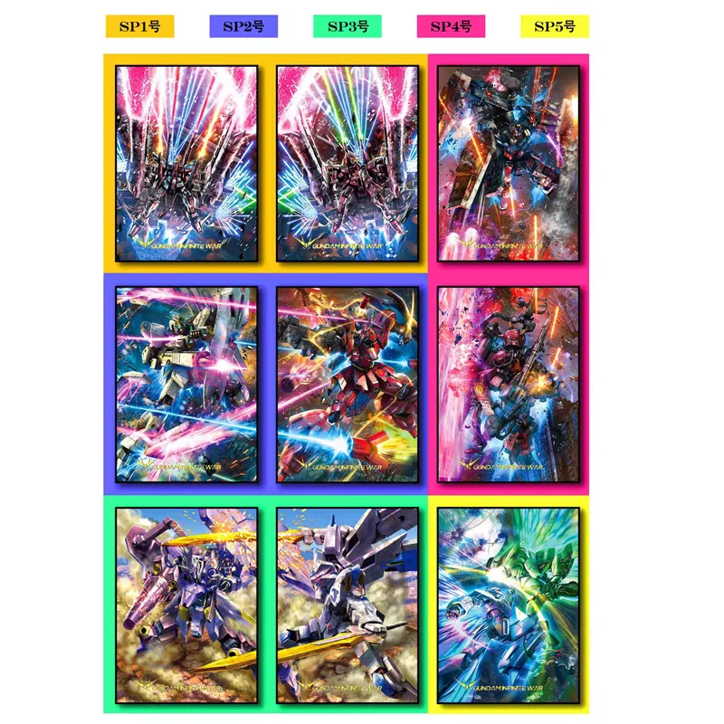 Gundam guerra infinita cartões flash coleção completa 1-8 volumes diy folha holográfica cartões de negociação presente para edição de colecionador