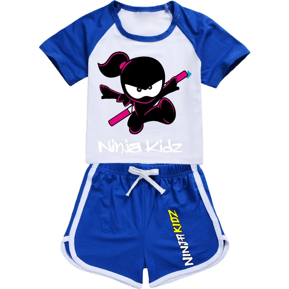 Ninja Kidz Kids Clothes Cotton Sport Tracksuits Children Sweatshirt T-shirts Suit Cartoon Set Teenager Boys Girls Clothing