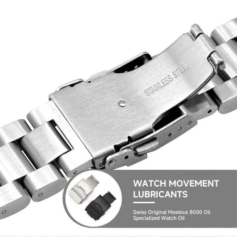 316L สแตนเลสสตีลหัวเข็มขัด 16 มม.24 มม.Seiko Clasp ปุ่มล็อคคู่หัวเข็มขัดโลหะนาฬิกาอุปกรณ์เสริมเครื่องมือ