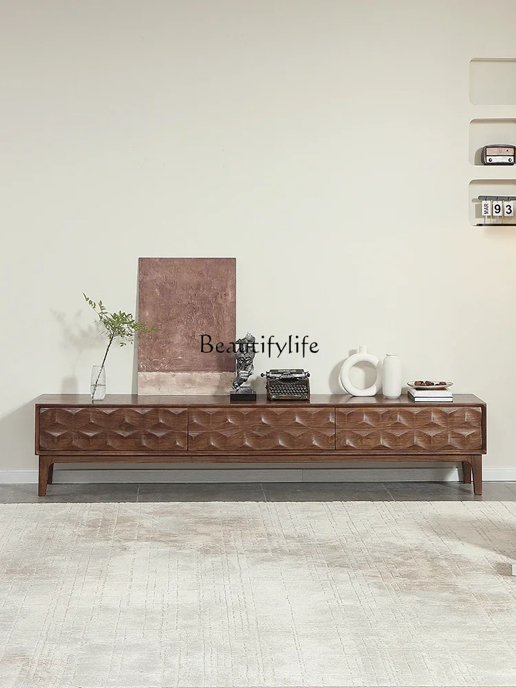 

X4 parts and accessoriesMedieval black walnut color modern simple fourdoor TV cabinet