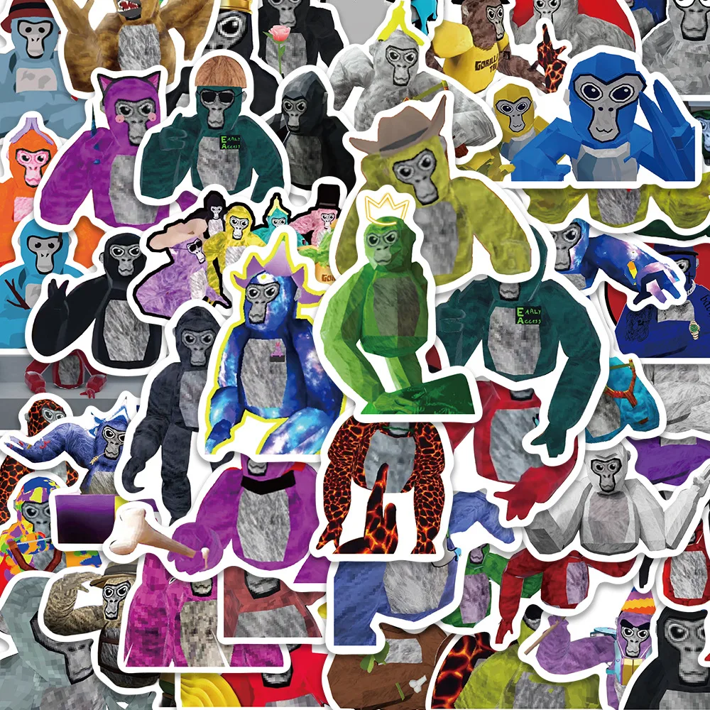 50Pcs Gorilla Tag Game Cool Art Stickers Kids Toy Waterproof Stickers for Water Bottle Scrapbook Laptop Skateboard Luggage