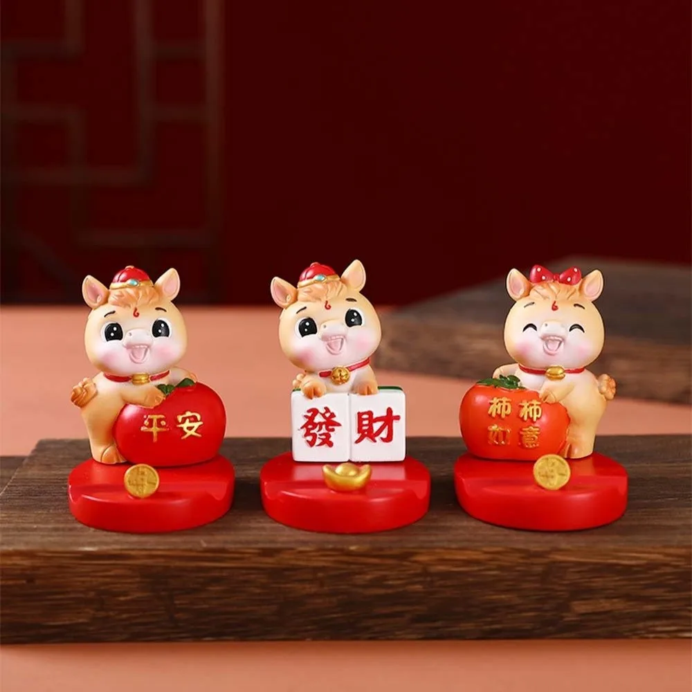 

Поделки из смолы, украшения для танца льва, фестиваль талисманов, декоративные фигурки на год лошади, реалистичная подставка для мобильного телефона в китайском стиле