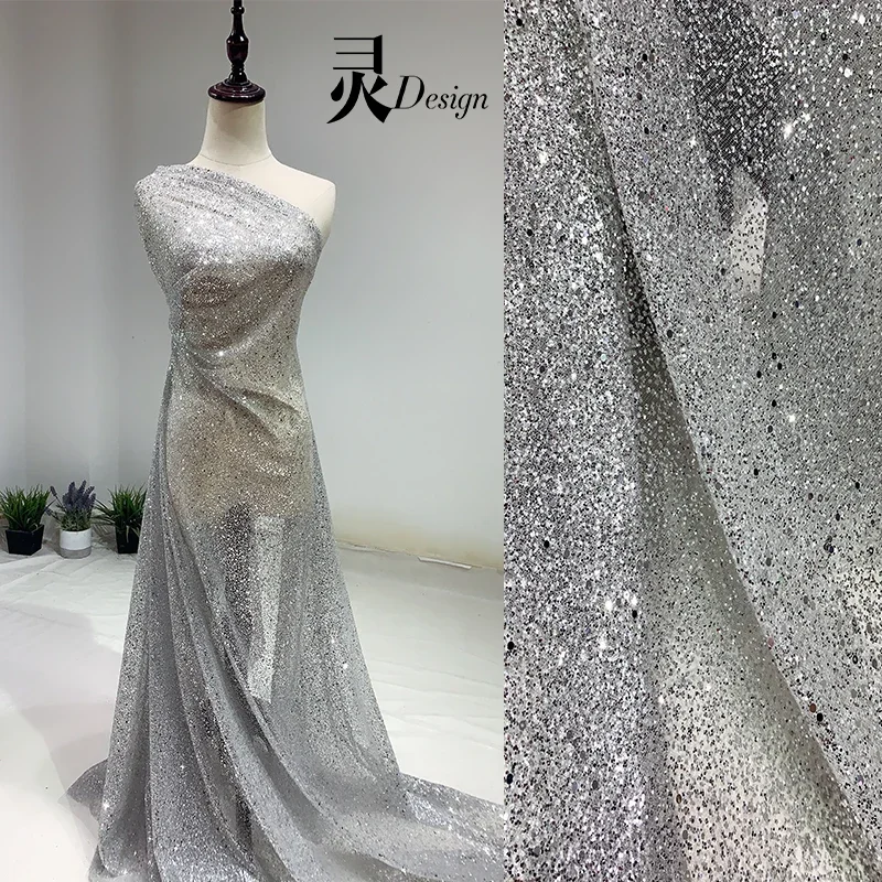 

Ткань из сетки с пайетками, градиентная, с иллюзорным эффектом, для сценического декора, свадебных платьев, дизайнерская, для шитья своими руками, продается на метры