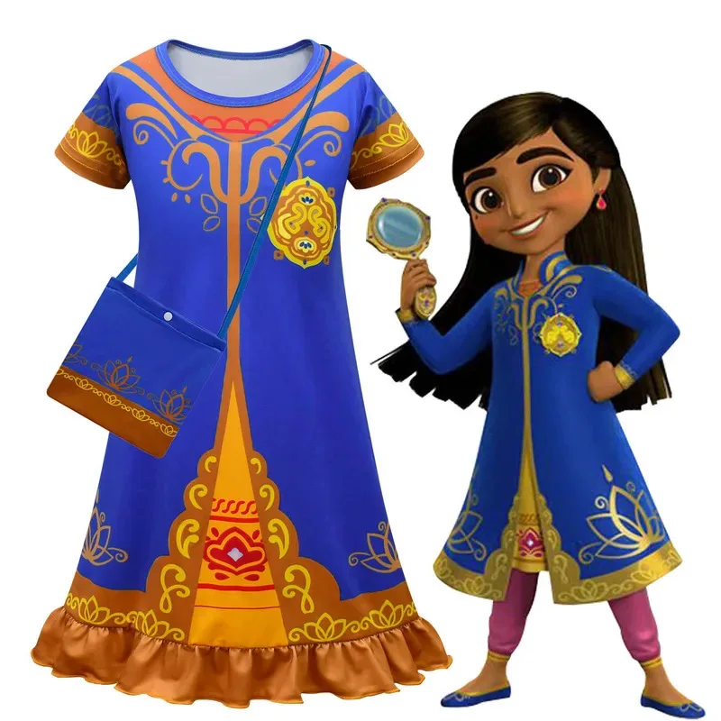 

Girls Mira Royal Detective Charm Costume Princess Cosplay Dresses Summer Girl Dress Nightdress For Birthday Party Clothes