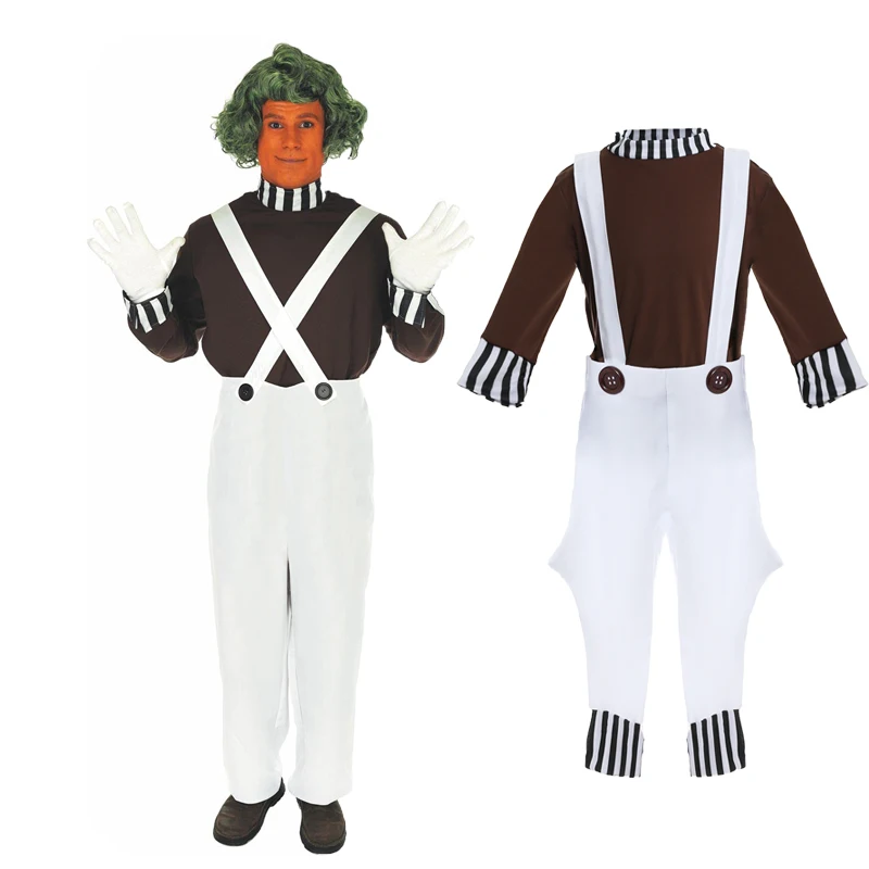 

Movie Loompa Oompa Cosplay Costume Adults Kids Chocolate Factory disguise Clothing Halloween Carnaval Party Suit