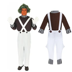 Movie Loompa Oompa Cosplay Costume Adults Kids Chocolate Factory disguise Clothing Halloween Carnaval Party Suit