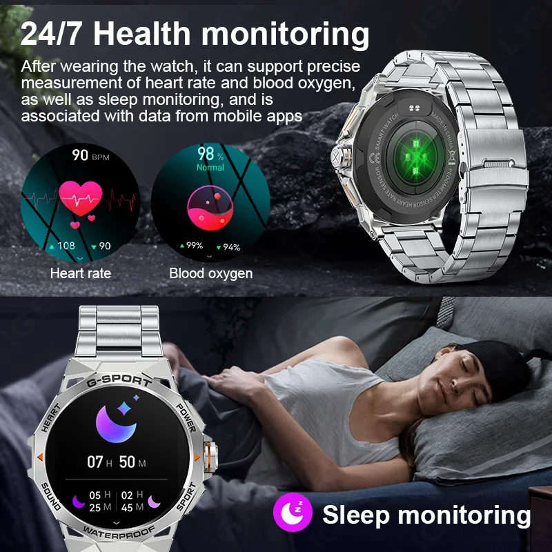 LIGE 466*466 HD Screen Smart Watch Heart Rate Monitoring Smartwatch Bluetooth Call Waterproof Sport Men Bracelet For Android IOS