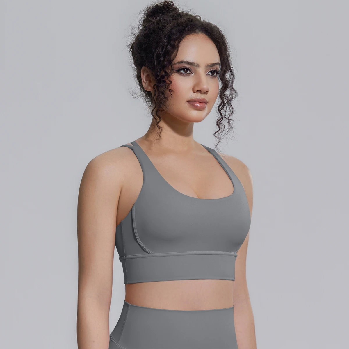 Damen Einfarbiger Schöner Rückenfreier Yoga-BH Yoga-Unterwäsche mit Brustpolster Sommer Fitness Sport Stoßfester Workout-Top Sexy BH – Detail 30