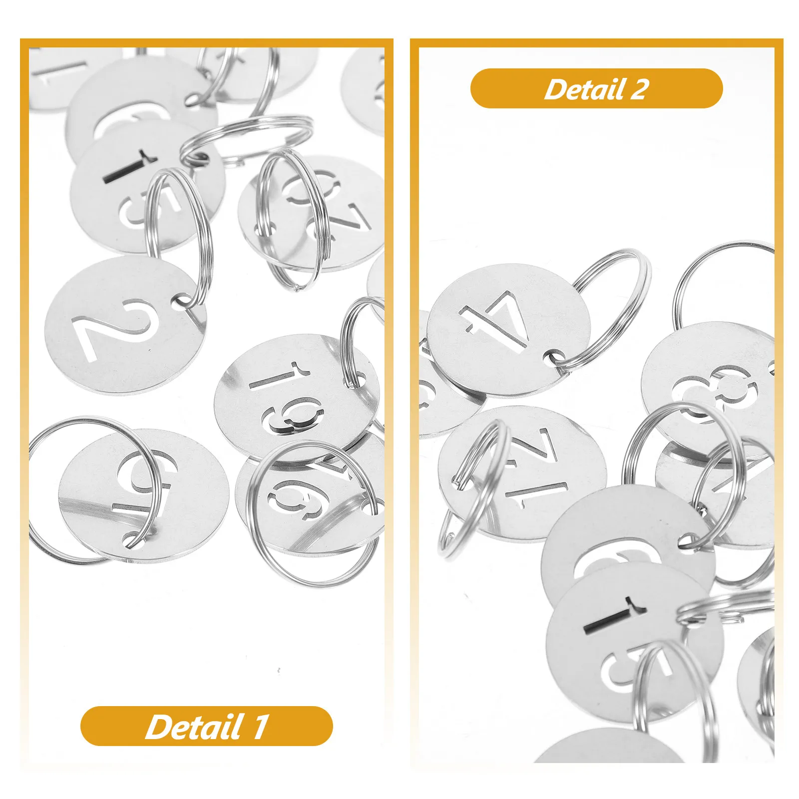 20Pcs Metal Numbered Key Tags Round Key Classification Labels for Luggage Keys Locker Identification Number Tags