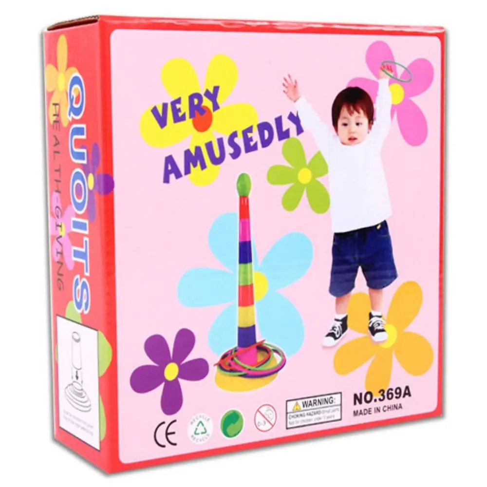 Jeu de cercle de lancer en plastique pour enfants, 18.5x34.5cm, virole, jouets empilés, cadeau d'éducation précoce