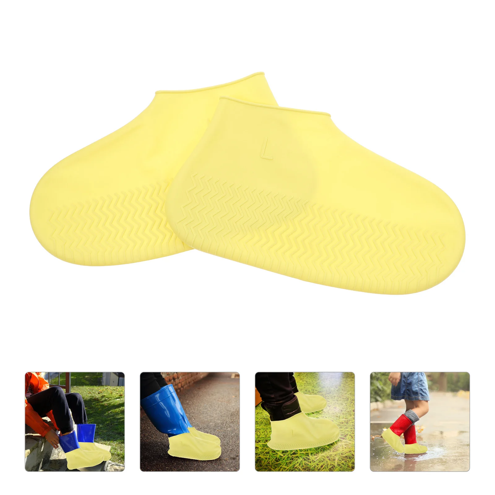 

1Pair Splashproof Thickened Silicone Shoe Covers Antislip Rainproof Boot Covers Reusable Universal Fit Waterproof Shoe