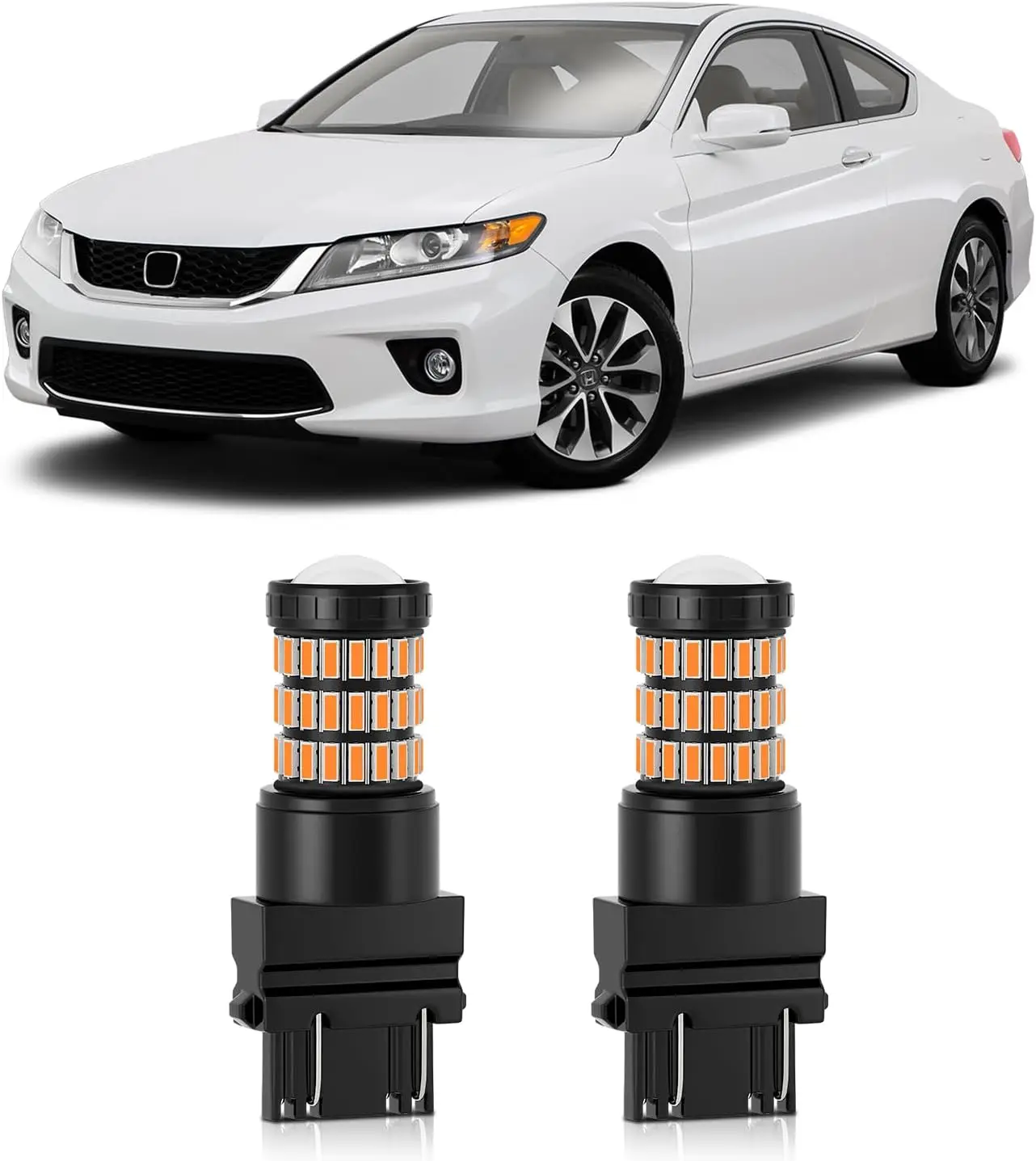 

Янтарно-желтый 3157 3156 3057 3056 Светодиодные лампы с проектором, передние указатели поворота, мигалки, совместимые с Honda 2013 2014 2015 г.