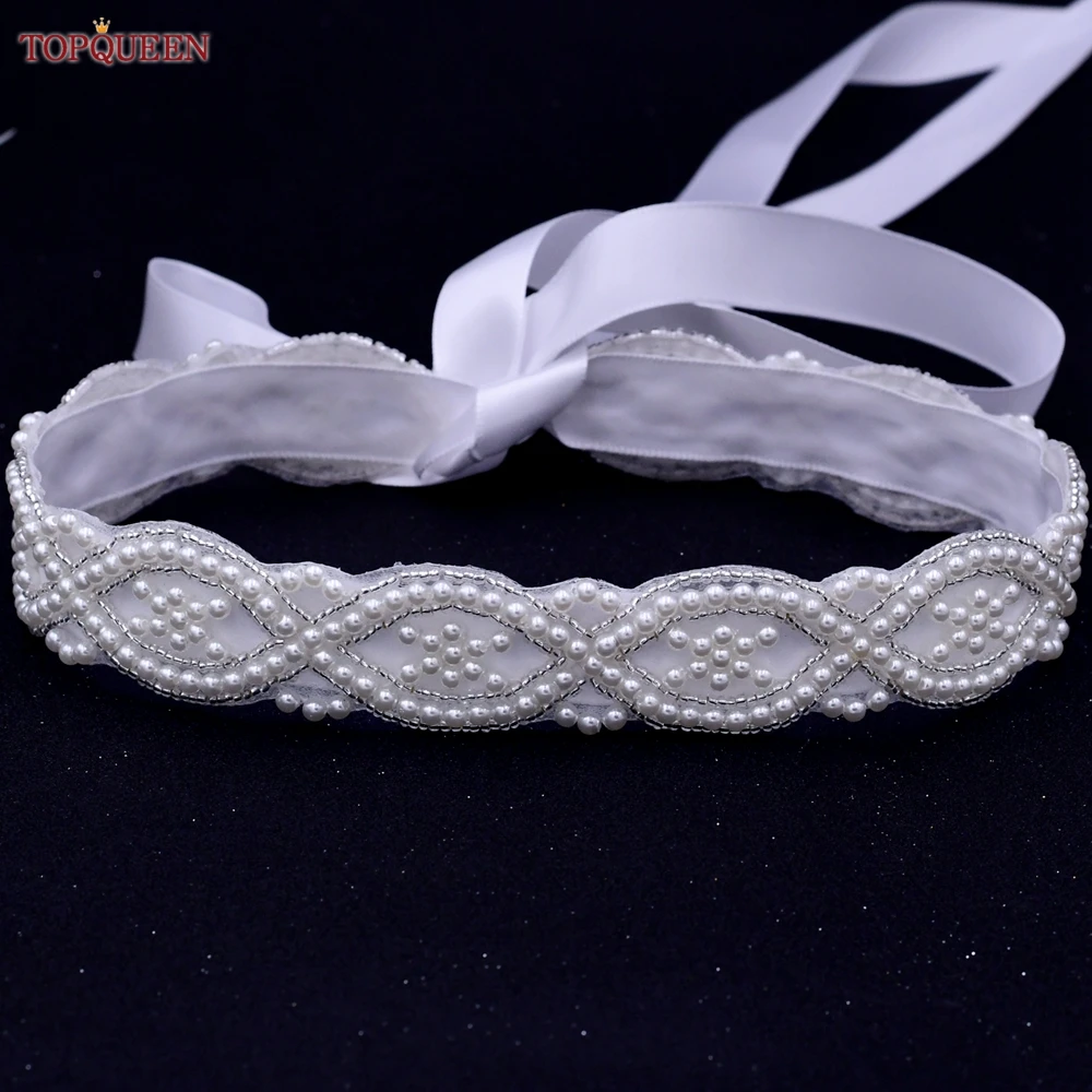 

TOPQUEEN S353A Elegant Pearls Sash Bridal Wedding Dress Beads Belt Sister Girl Party Prom Gown Waistband Women'S Accessories