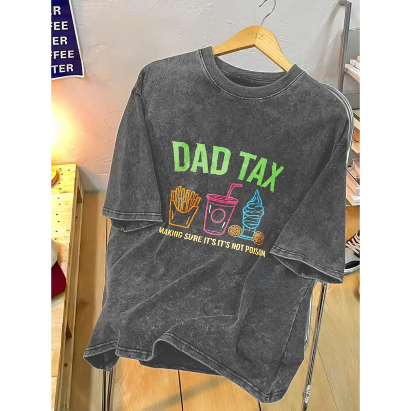 تي شيرت رجالي مغسول رمادي غامق نمط مطبوع ضريبي ونص جودة عالية 100% قطن 230 جرام