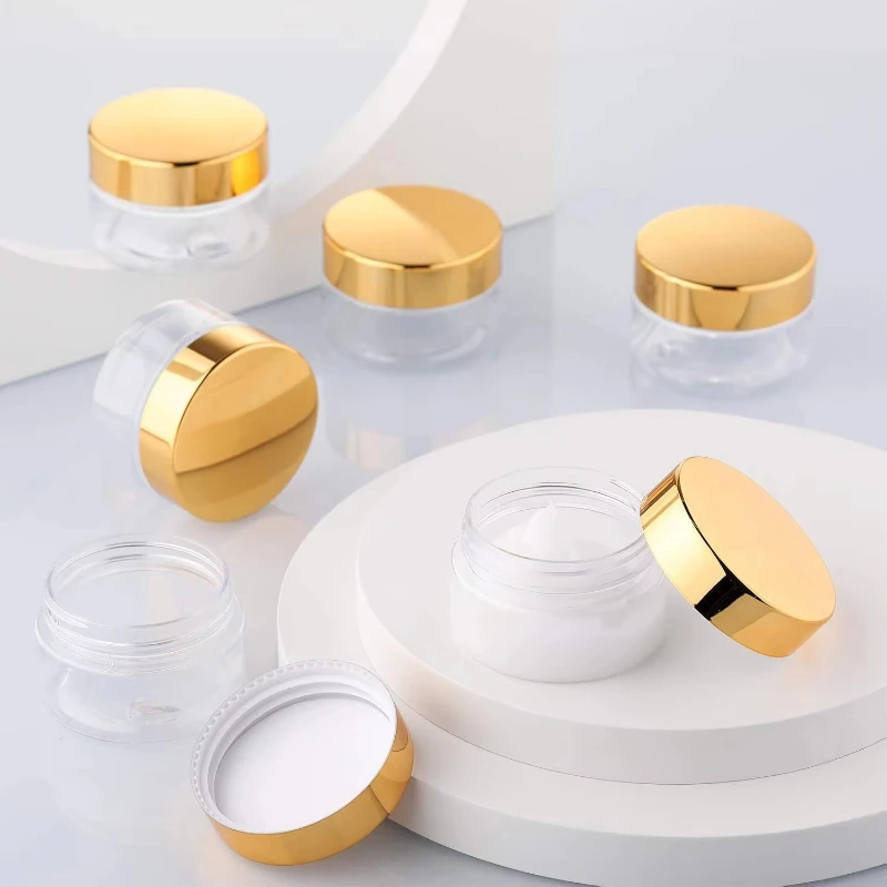 8-Pack Plastic Jars with Lids: Wide-Mouth, Refillable, Leakproof, Reusable, Round, Empty Jars for Travel, Cosmetics, Dry Food